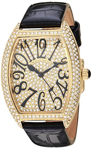 Christian Van Sant Womens Cv4820 Elegant Analog Display Quartz Black Watch