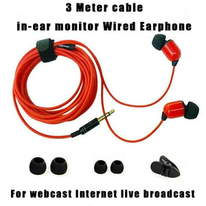 VizGiz 3 Pack 10FT Earbuds 3.5mm Stereo 3 Pole Headset Earphones 3 Meter Long Extension Wired Cord Cable Earphone Monitor in-Ear