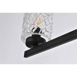 Living District Cassie 3-Light Metal Bath Sconce In Black And Clear