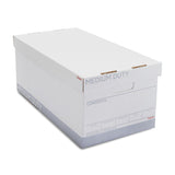 Staples Storage & Filing Box, Medium-Duty with Handles & Removeable Lid, Letter Size Documents, Stackable, 12-Pack, White/Gray