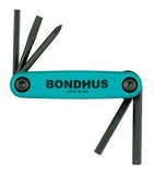 Bondhus 12540 GorillaGrip Foldup Utility Set, #1 Phillips, 3/16Inch Slotted, 4mm Hex, 5mm Hex, and 6mm Hex