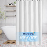 SlipX Solutions MicrobanInfused Shower Curtain Liner, 3G Lightweight, 70x72, White