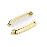khtumeware 10 Pack Polished Brass Cup Pulls 4 Inch Center to Center - Cabinet & Drawer Handles for Kitchen Hardware