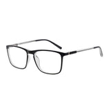 OCCI CHIARI Reading Glasses Men's Rectangle Reader Durable Spring Hinge 1.0 1.25 1.5 1.75 2.0 2.25 2.5 2.75 3.0 3.5(Black/Transp