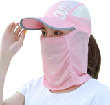 Peisainox Cap Mask For Summer Outdoor Cycling Uv Sun Protection Hat With Face Cover Scarf, Foldable And Breathable Multicolour