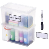 Bostitch Konnect Storage Containers with Lids, Organizer, Clear Plastic Box, Stackable Nesting Bins, Large, 2 Pack