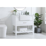 Elegant Decor Clement 36 Aluminum Mdf Single Bathroom Vanity In White