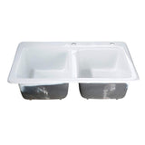 Kingston Brass GT33229D2 Petra Galley Drop-in Kitchen Sink, White