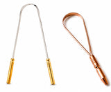 Varneya Ayurvedic Tongue Cleaner Pack | 100% Copper Tongue Scraper With Stainless Steel Cleaner | Oral Care Combo