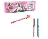 Eclet Fancy 4Piece Smart Student Combo HighTech Calculator Geometry Box, Premium Pen & Dual Endless Inkless Pencils Art Pl