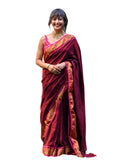 Suta Liva Solid 5.5M Saree, Maroon