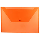 JAM PAPER Plastic Envelopes with Snap Closure - Legal Booklet - 9 3/4 x 14 1/2 - Orange - 12/Pack