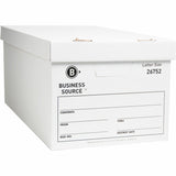Business Source 26752 Storage Boxes, Ltr, 500 lb, 12Inch x24Inch x10Inch , 12/CT, White