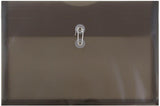 JAM PAPER Plastic Envelopes with Button & String Tie Closure - Legal Booklet - 9 3/4 x 14 1/2 - Smoke Gray - 3/Pack