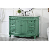 Elegant Decor Clarion 48 Solid Wood And Mdf Single Bathroom Vanity In Mint