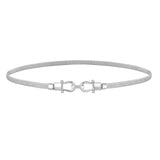 Jasgood Skinny Metal Waist Belt For Dress Fashion Waistband Elastic Metal Chain Belt, BSilver, Fit Waist Size 2832