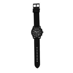 A|X ARMANI EXCHANGE Men's Chronograph Black Stainless Steel & Black Leather Band Watch (Model: A|X2098)