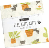 Here Kitty Kitty Charm Pack by Stacy Iest HSU; 425 Precut Fabric Quilt Squares