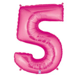 Pink # 5 Large Shaped Megaloons 40 Mylar Balloon