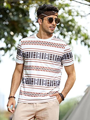 Toplot T-Shirt For Men Casual Printed With Short Sleeve (Mens-T-Shirt-5056-White-S),White,,B0BVR67WRZ