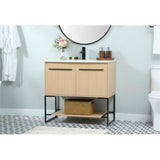 Elegant Kitchen And Bath 36 Inch Single Bathroom Vanity Cabinet - Maple