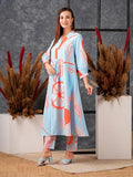 Anni Designer Women'S Cotton Blend Anarkali Printed Kurta With Pant (Santra Orange-Nw_Xxl_Orange_Xx-Large),Orange,2XL,Cotton Blend,Anarkali,