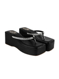 Shoetopia Girls P-Chain Black Wedge Sandal - 4 Uk (Girls-P-Chain-Black),Black,4,B0CQK4H16Z