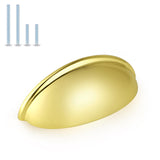 Probrico (6 Pack Gold Drawer Pulls Kitchen Cabinet Hardware 3 Inch(76mm) Hole Center Cabinet Cup Pulls Bin Cup Drawer Pulls Cupb