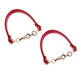 Zoomella 2Pieces Pu Leather Short Handbag Bag Strap Replacement Purse Handle Red