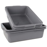 Jekiyo 4 Packs 32 L Commercial Bus Tubs, Large Food Grade Meat Tubs, Grey Restaurant Bus Pans
