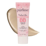 purlisse Radiant Glow Illuminating BB Cream with SPF 30 - Glow BB Cream Enriched with Goji & Hawthorn Berry for Dewy Skin - Help