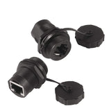 UMLIFE 2PCS Ethernet LAN Cable Connector CAT5/5e/6 RJ45-8P Shielded Industrial Panel Mount Bulkhead Feed Thru Coupler with Water