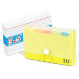 H4D 3x5 Index Card Case with 100 Heavyweight Ruled Index Cards and Dividers, Lime Green