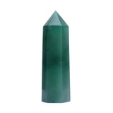 Runyangshi Green Aventurine Natural Healing Crystal Wands Height 2-2.4, 6 Faceted Prism Wand Reiki Chakra Stone, Natural Quartz