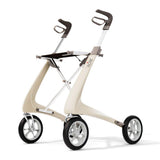 byACRE Carbon Ultralight Rollator Walker with Organizer Bag, Regular Track, 16.5 x 24 Seat (W x H), Oyster White
