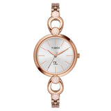 Timex Fria Analog Watch For Women With Silver Round Dial & Rose Gold Brass Bracelet Band Water Resistant Women'S Wrist Watches -