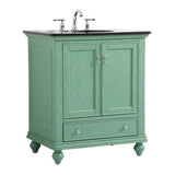 Elegant Decor Otto 30 Contemporary Solid Wood Single Bathroom Vanity In Mint