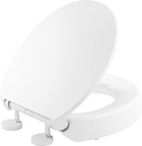 KOHLER 258760 Hyten Elevated QuietClose Round Toilet Seat, Contoured Seat with GripTight Bumpers, QuickAttach Hardware, Whit
