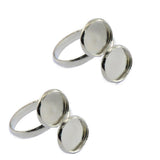 Enakshi 2Pcs 2Bezel Blank Ring Base Settings Jewelry Making Findings 12Mm Silver|Crafts | Beads & Jewelry Making | Beading & Je