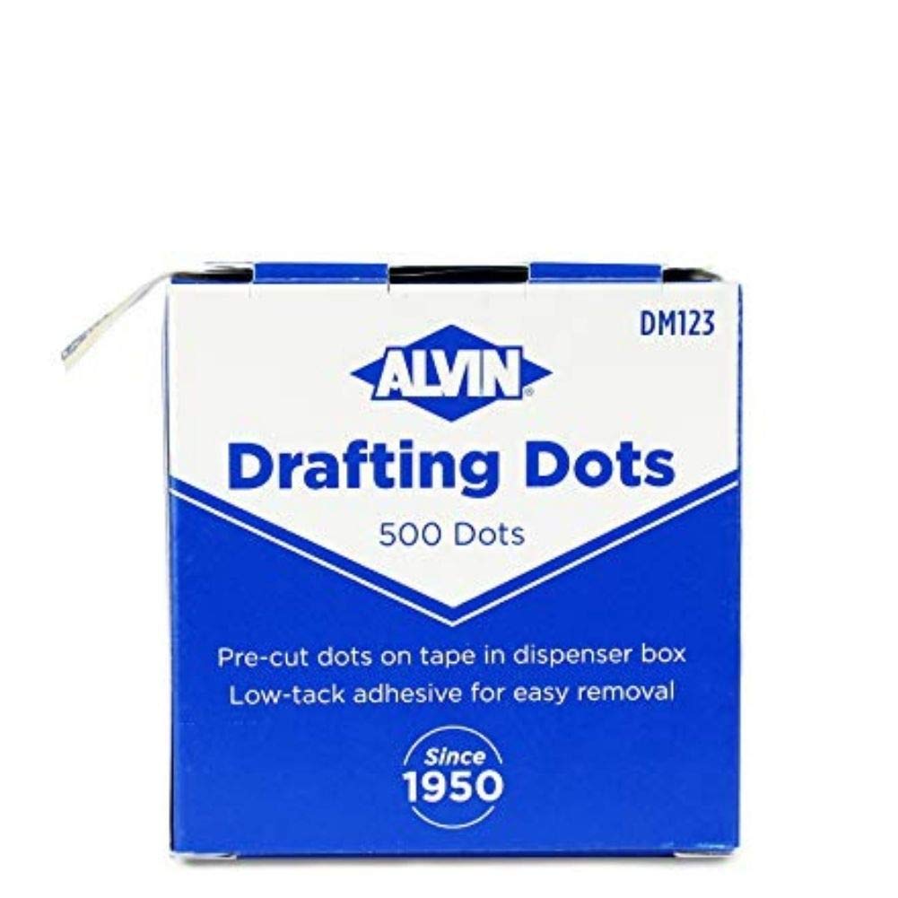 Alvin Drafting Dots Model Dm123 Low Tack Adhesive, Ideal For Drafting, Tracing, Drawing, And Household Use, Easy Removal With No