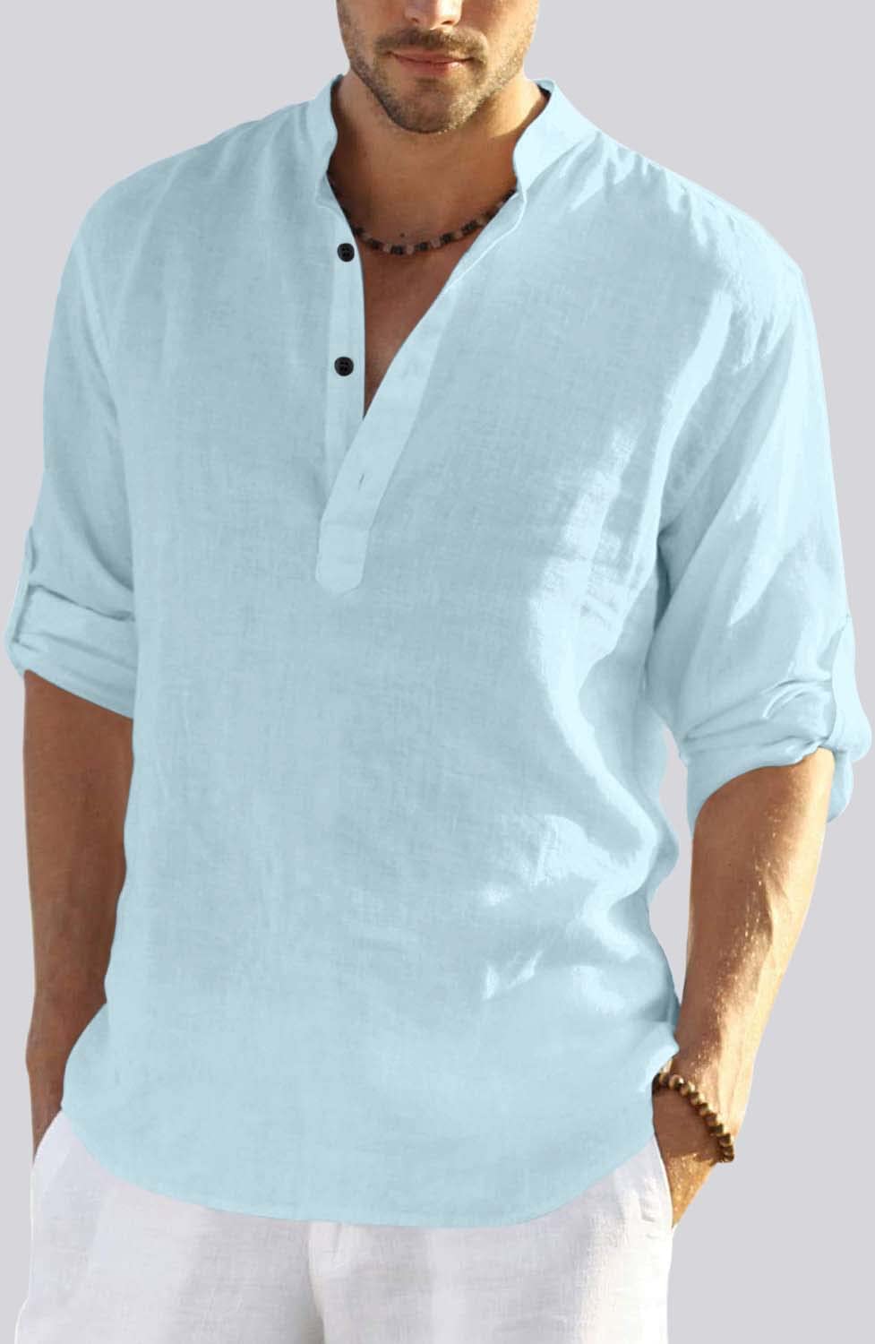 Bellstone Men'S Cotton Blend Solid Regular Shirt (Kurta800_Aqua_M