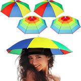 Kavin Rainbow Hand Free Cap Umbrella For Kids And Adults For Rainy And Summer Season, Pack Of 1