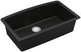 Karran QU-712 Undermount Quartz Composite 32 in. Single Bowl Kitchen Sink in Black