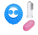 Wavva Safe Shampoo Shower Bathing Protection Bath Cap Tool for Hair Cut with Baby Finger Toothbrush for Infant & Toddler & Kid
