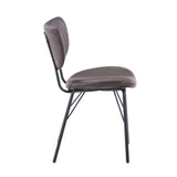 Jofran Owen Contemporary Modern Faux Leather Split-Back Upholstered Dining Chair Set Of 2, 18 W X 22 D X 31.5 H, Dark Brow