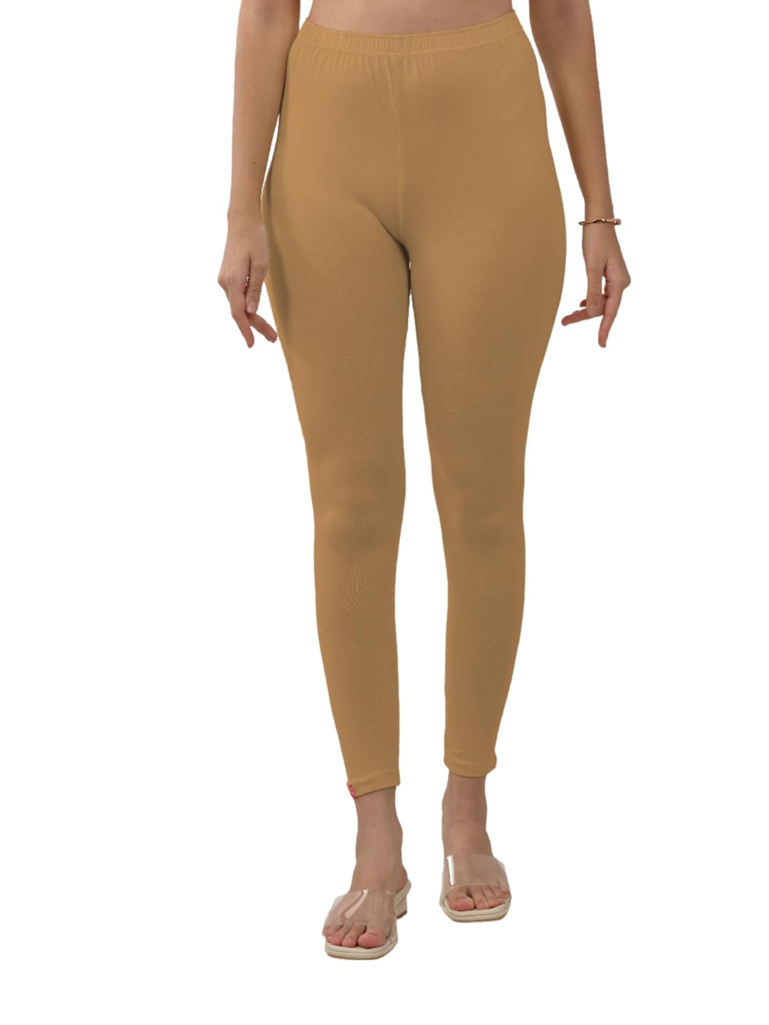Lyra Women Solid Premium Cotton Ankle Length Leggings | Mid-Waist | Fashionwear