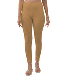 Lyra Women Solid Premium Cotton Ankle Length Leggings | Mid-Waist | Fashionwear