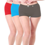 Xjarvis Ladybay Women'S High Coverage Combed Cotton Stretch Boy Shorts Mid Waist Seamless Brief Underwear Moisture Wicking Innerwear Soft & Breathable Pack Of 3 (Red/Olive Green/Sky Blue 2Xl),Pack of 3 - Red, Oli,2,B0F6KJXSFK