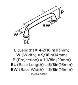 Amerock | Appliance Pull | Polished Nickel | 18 Inch (457 Mm) Center To Center | Kane | 1 Pack | Drawer Pull | Drawer Handle | C