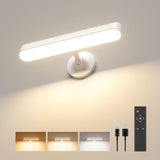PopoIron Wall Sconce with 7500mAh Rechargeable Battery LED Wall Light for Bedroom with Remote Control, 3 Colors Wireless Wall La